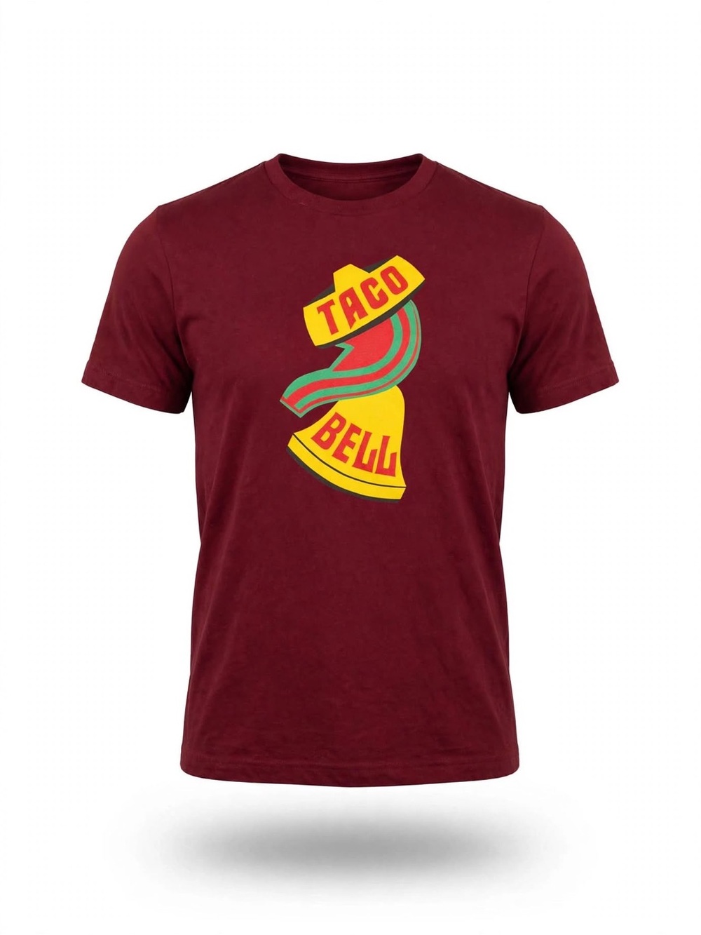 Taco Bell Vintage Bell Logo T-Shirt Maroon Retro 90s Graphic Tee